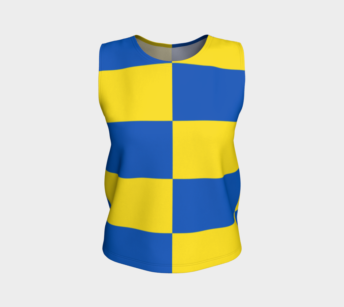 Aperçu de Blue and Yellow Ukraine Flag Pattern Loose Tank Top, AWSGG