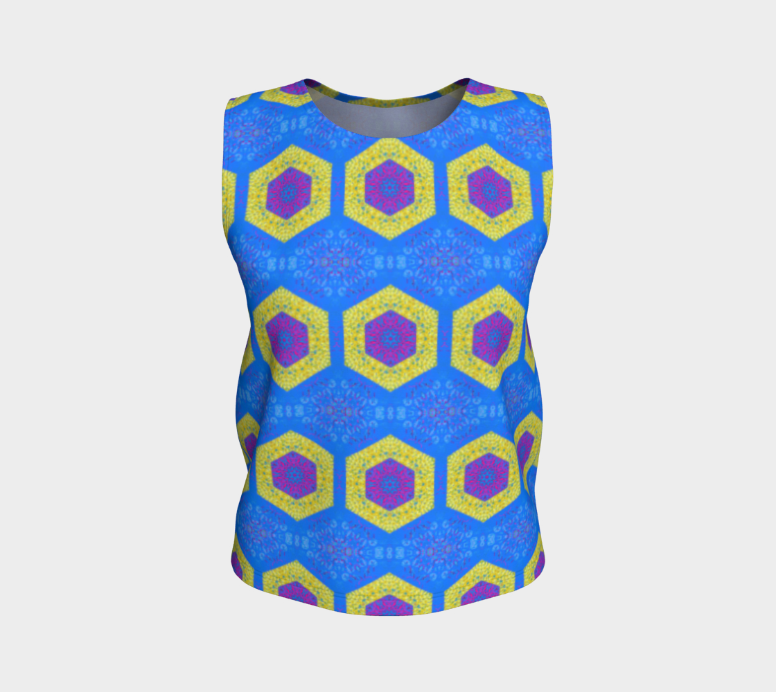 Hexagon in Yellow and Purple on Blue preview