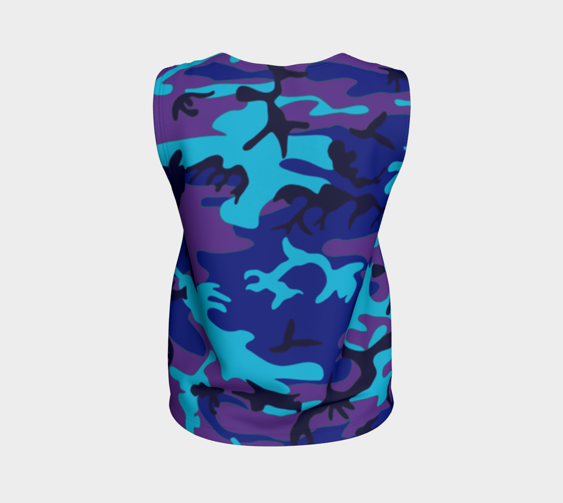 Aperçu de Blue and Purple Camouflage Loose Tank Top, AWSSG #2