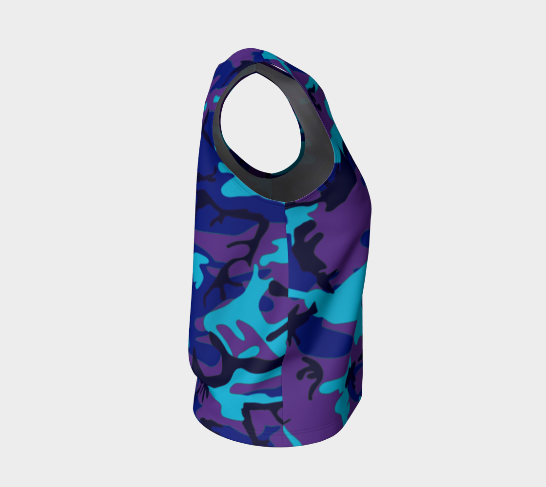 Aperçu de Blue and Purple Camouflage Loose Tank Top, AWSSG  #4