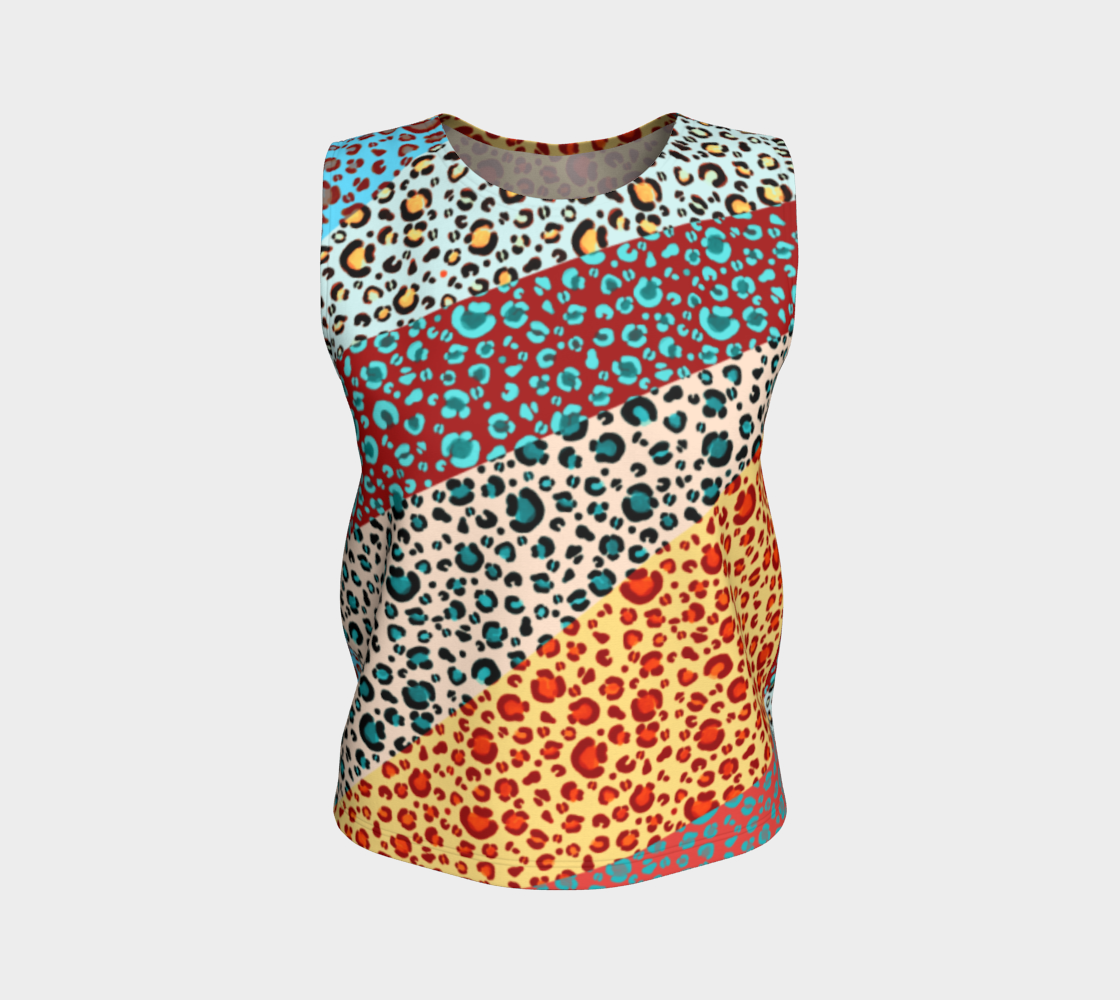 Colour Block Leopard Print Red Turquoise Yellow preview