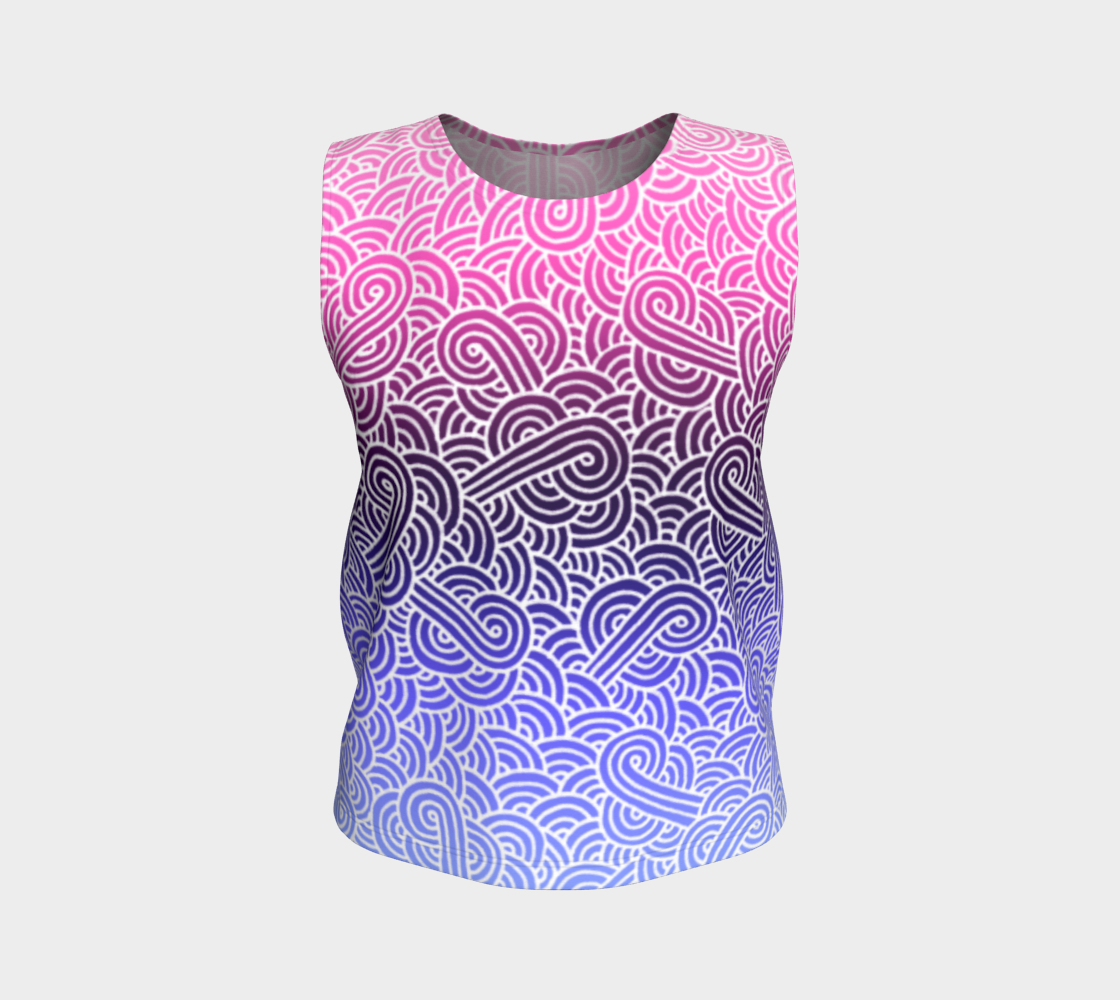 Ombré omnisexual flag and white swirls doodles Loose Tank Top preview
