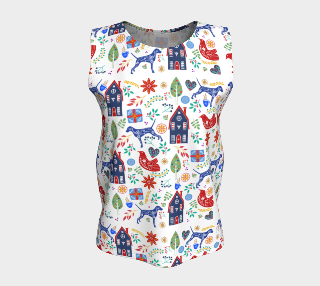 Blue Weimaraner Scandinavian Holidays tank top preview #5