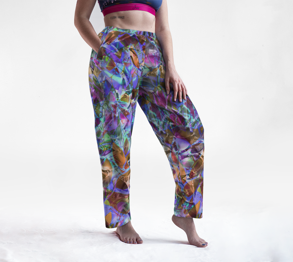 Floral Abstract Stained Glass G268 Lounge Pants preview