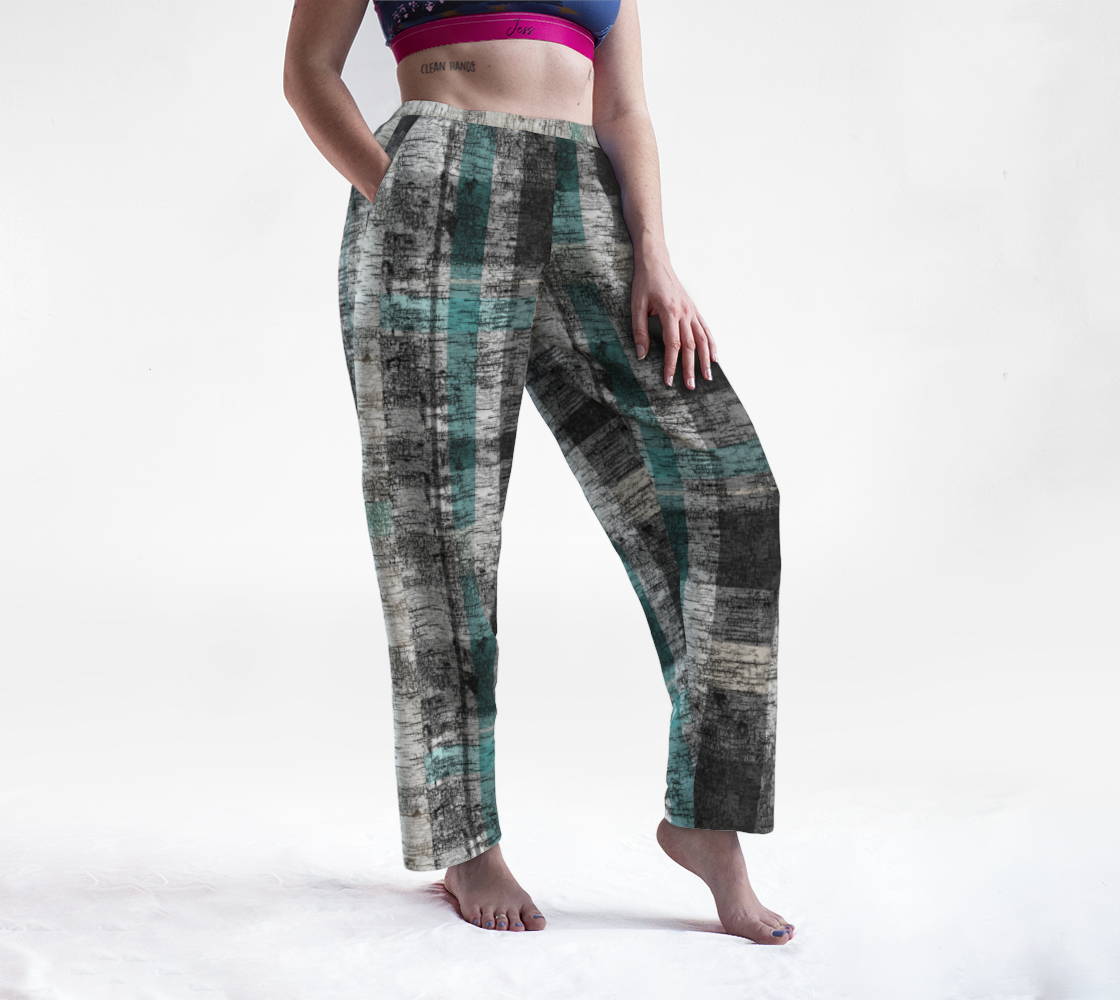 Teal Grey Birch Plaid Abstract preview #1