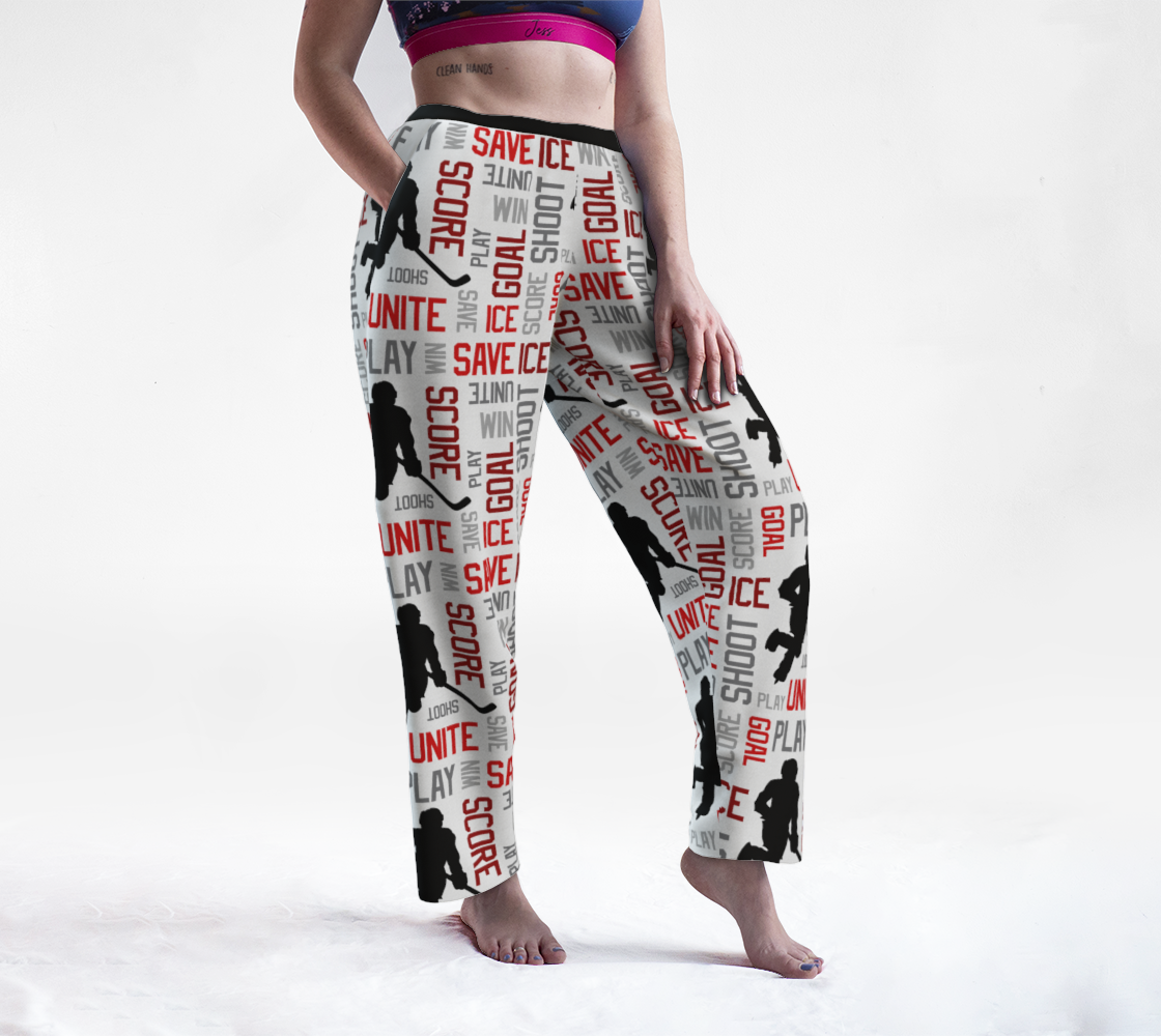 For the Love of Hockey Lounge Pants - Red Miniature #2