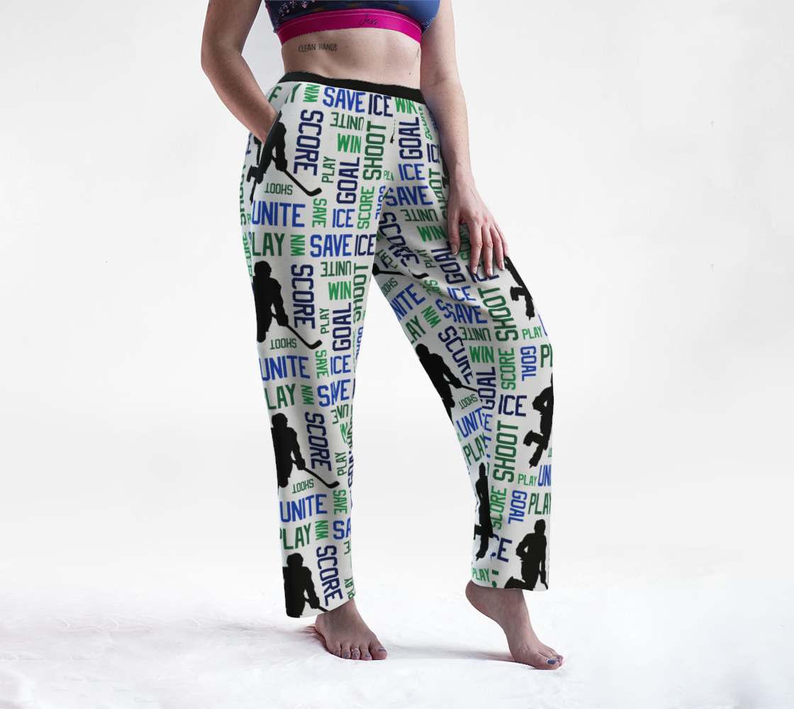 Aperçu de For the Love of Hockey Lounge Pants - Blue & Green