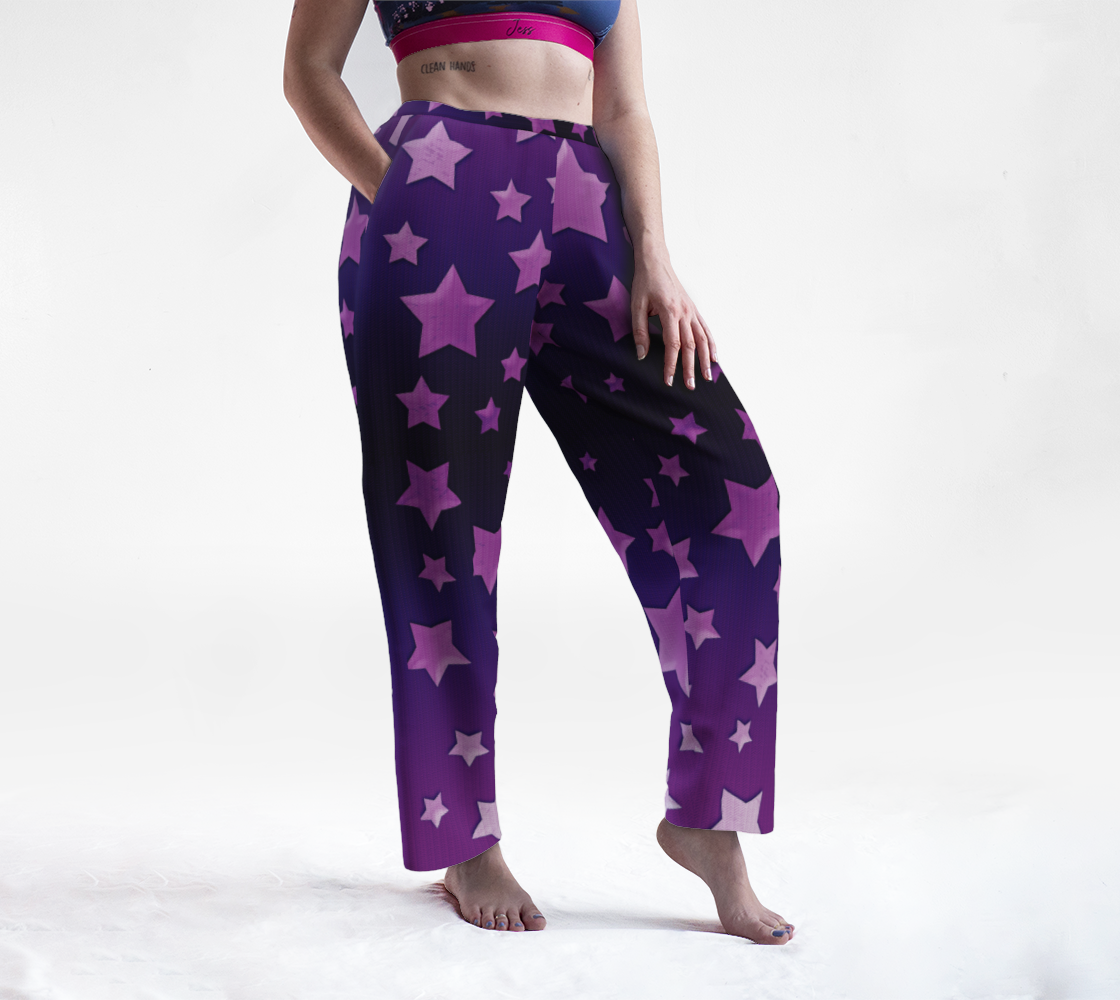 Purple Floating Stars Ombre Lines preview