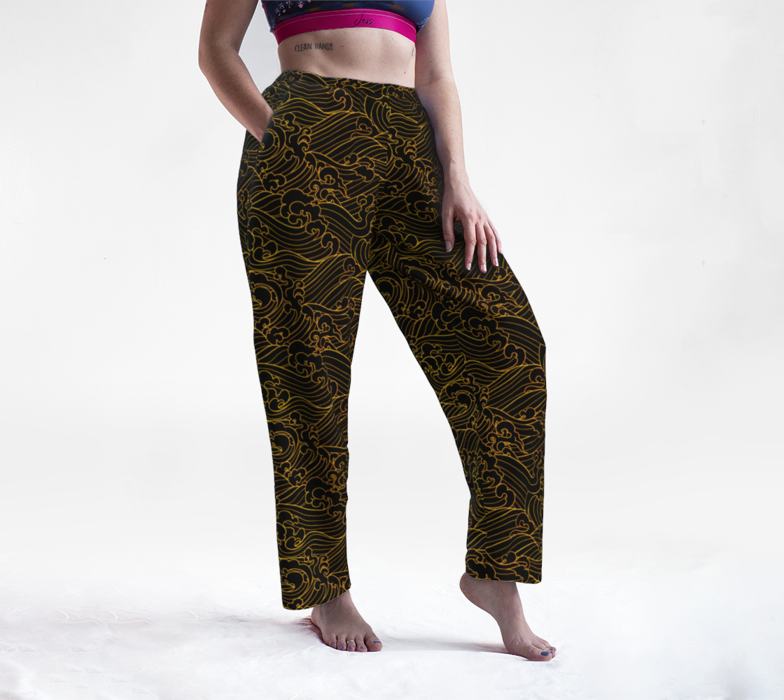 Golden Waves in Black Lounge Pants preview