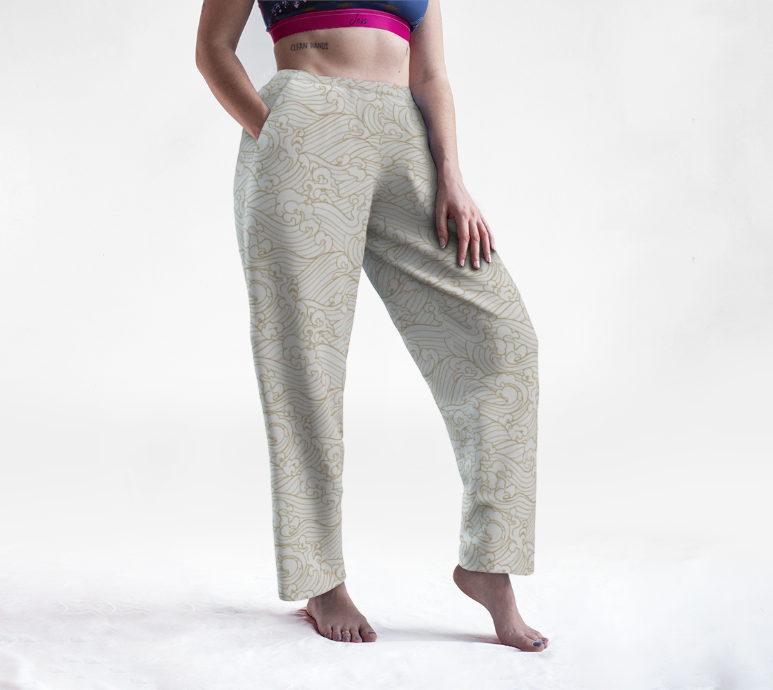 Golden Waves in White Lounge Pants preview