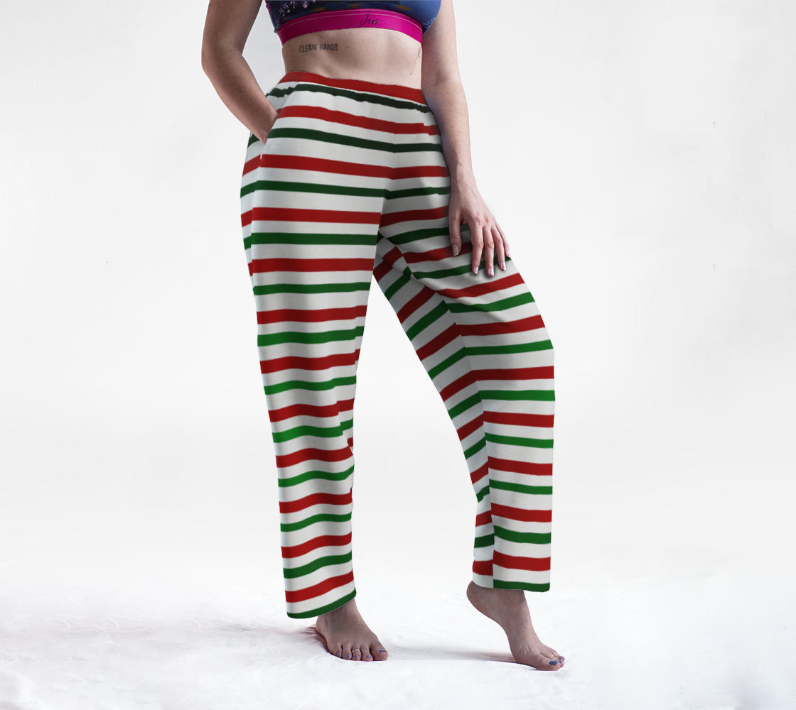 Holiday Pants Festive Candy Cane Lounge Pants preview