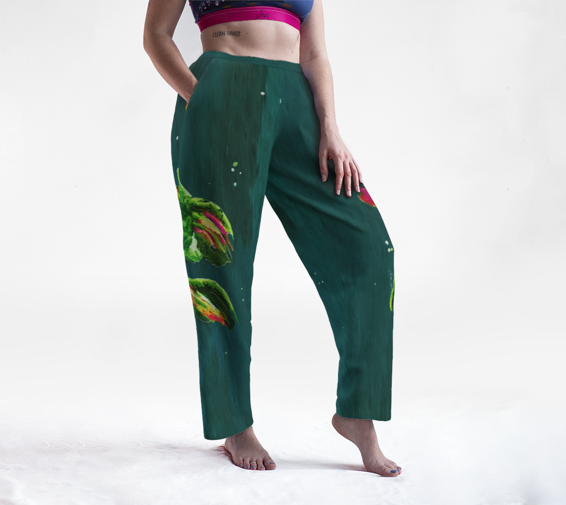 Green Goldfish SIG Lounge Pants with goldfish in pockets preview