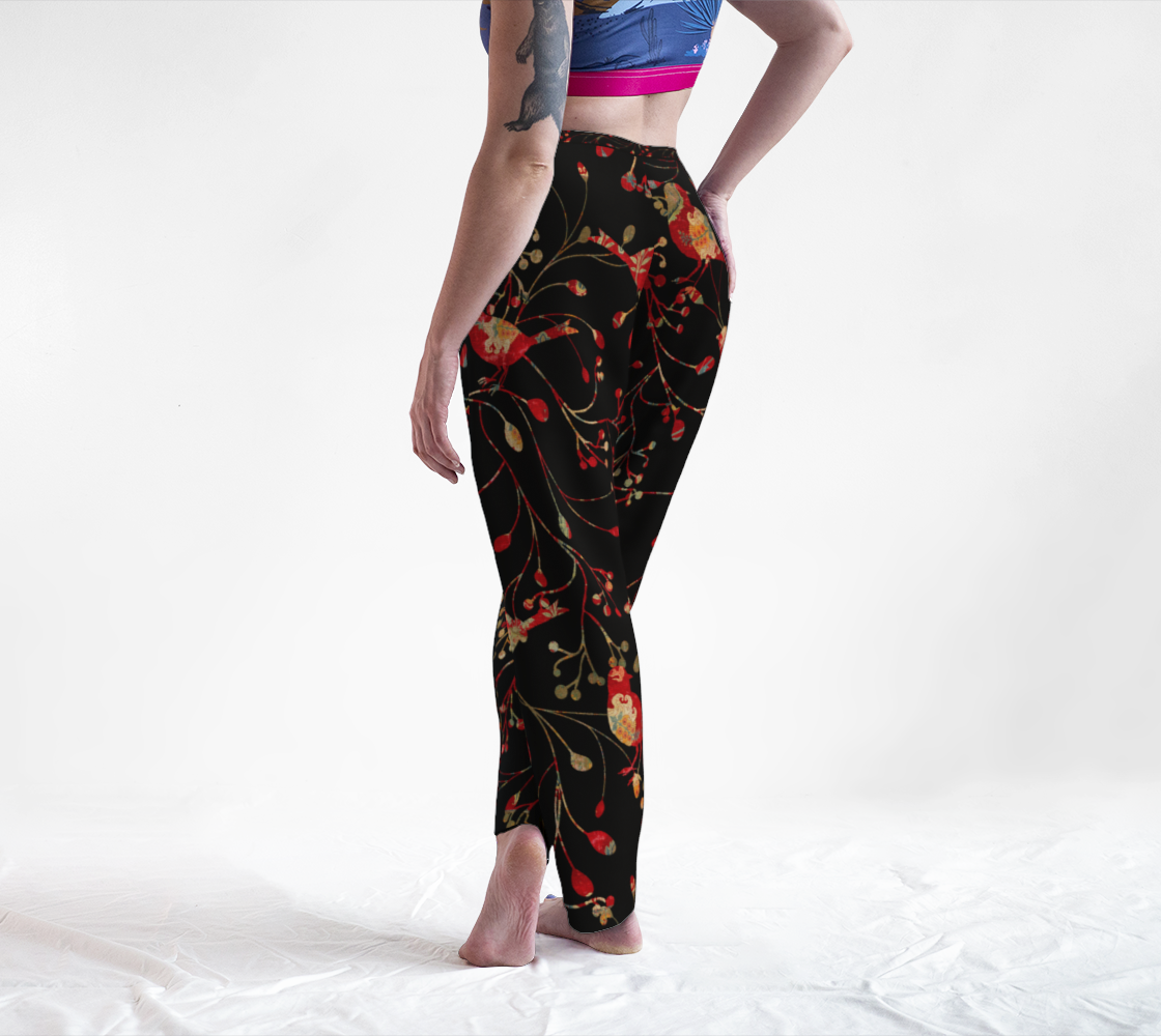 Lounge Pants - Christmas Floral on Black preview #2