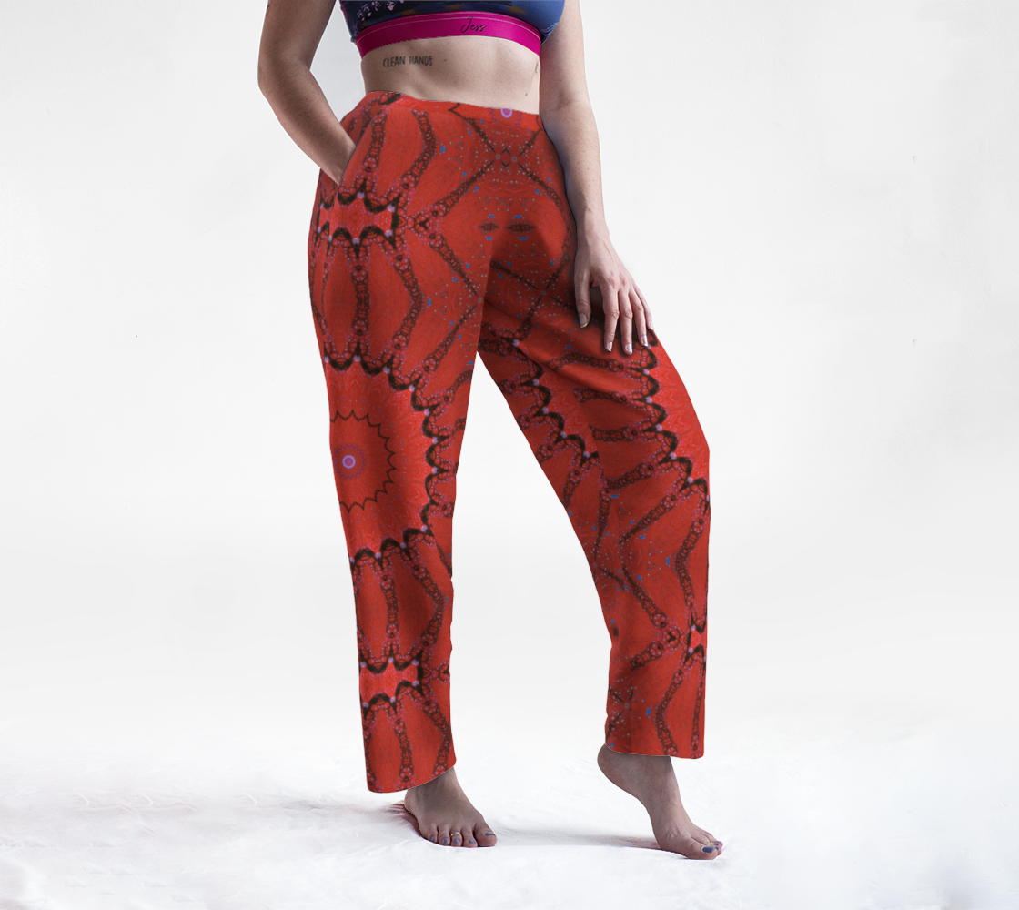 Lounge Pants "Big Red 1 " Acrylic paint art print preview