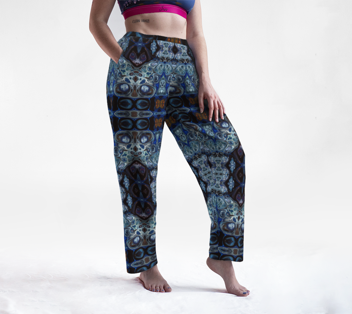 Lounge Pants "Belted Blue " Acrylic paint art print preview