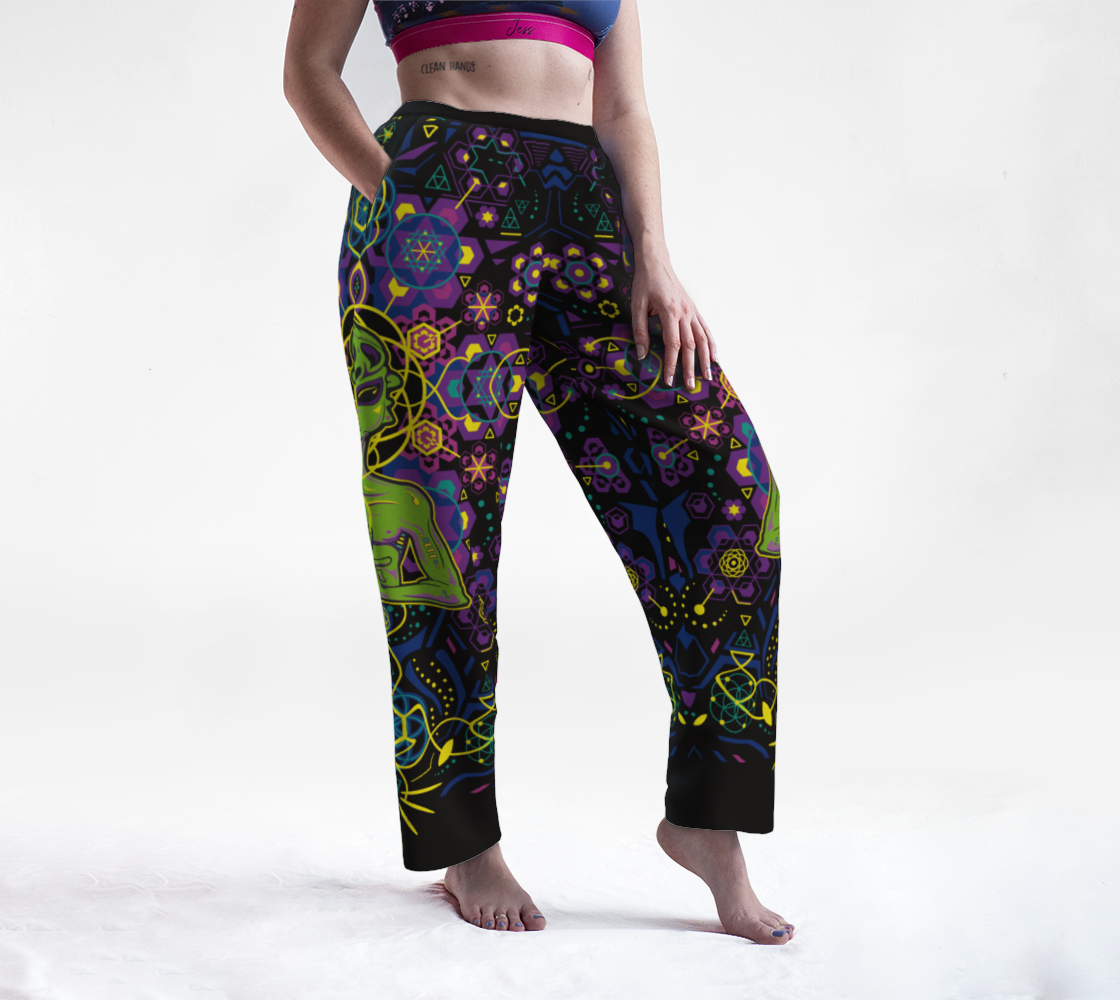 Chill pants Alien sacred geometric Psychedelic trippy  preview