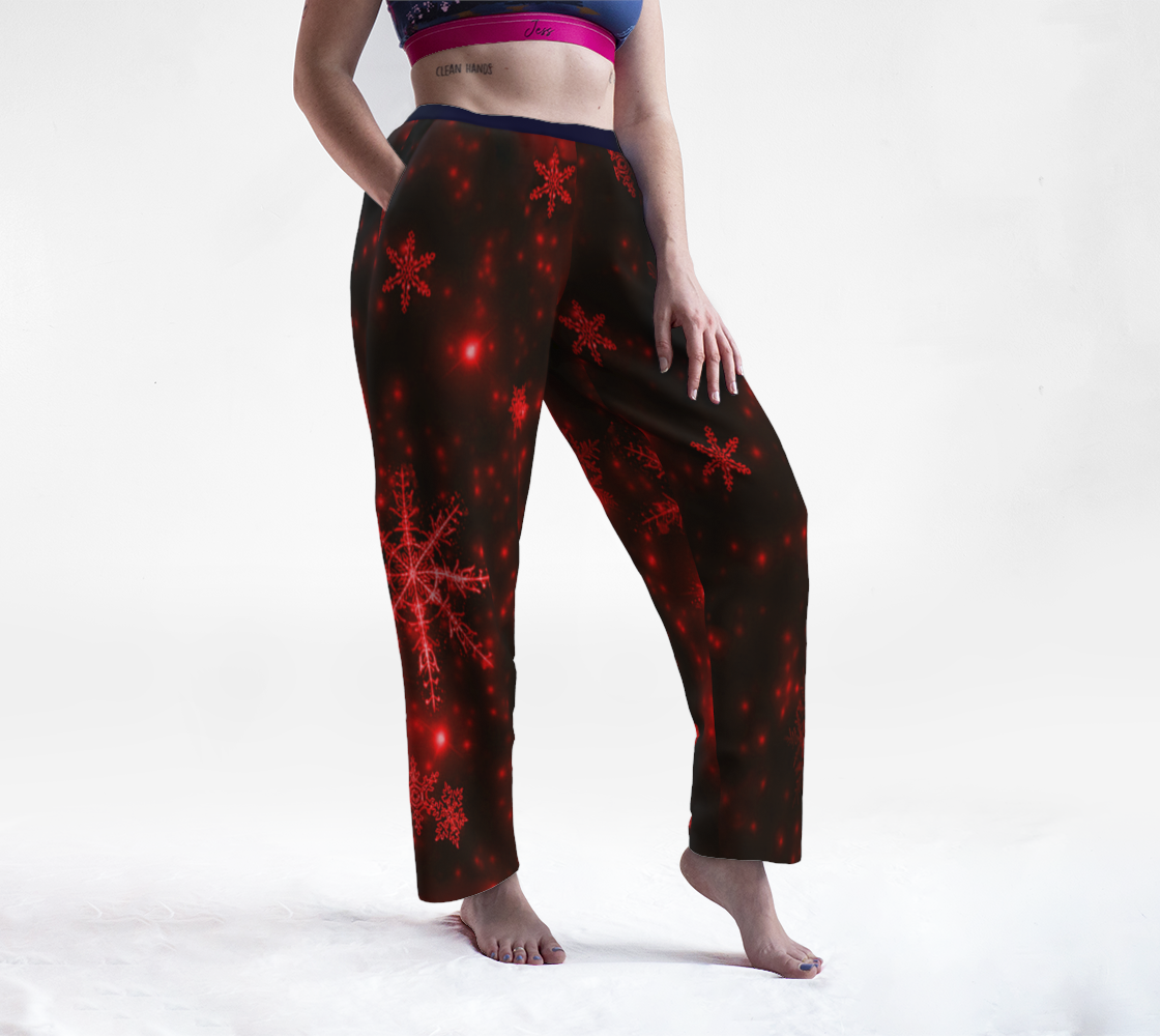 Aperçu de Red and Bright Snowflakes Christmas Lounge Pants