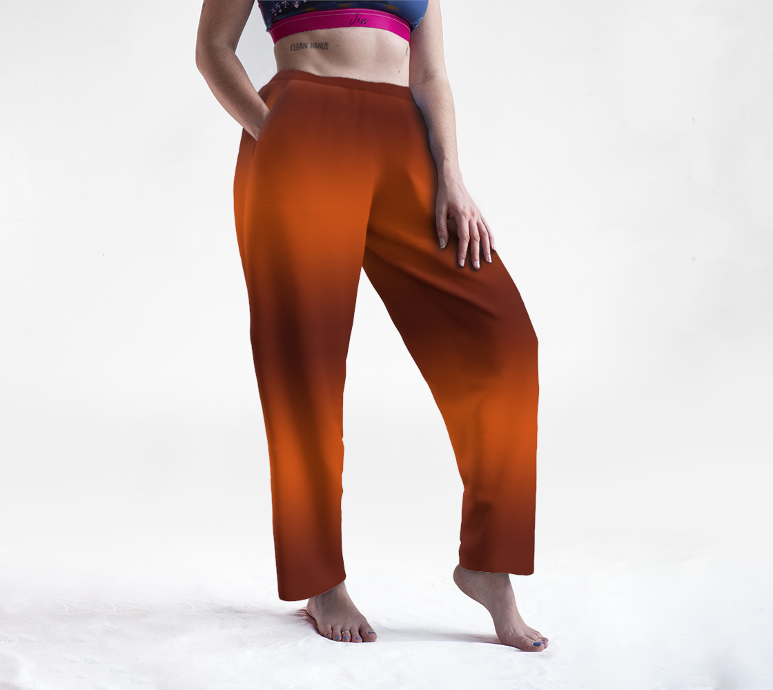 Burnt Orange Brown Two-Tone Lounge Pants preview