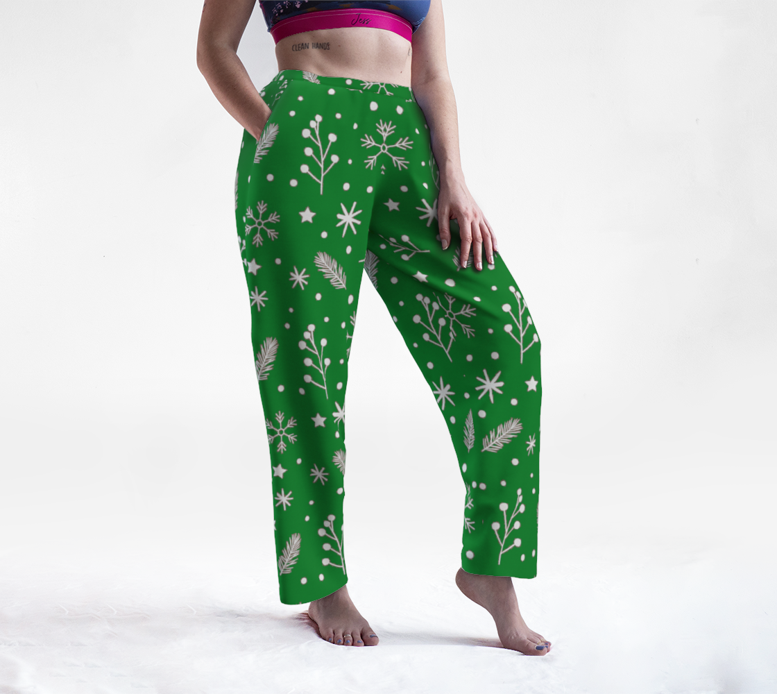 Aperçu de Winter Green Snow Pine Holly Lounge Pants