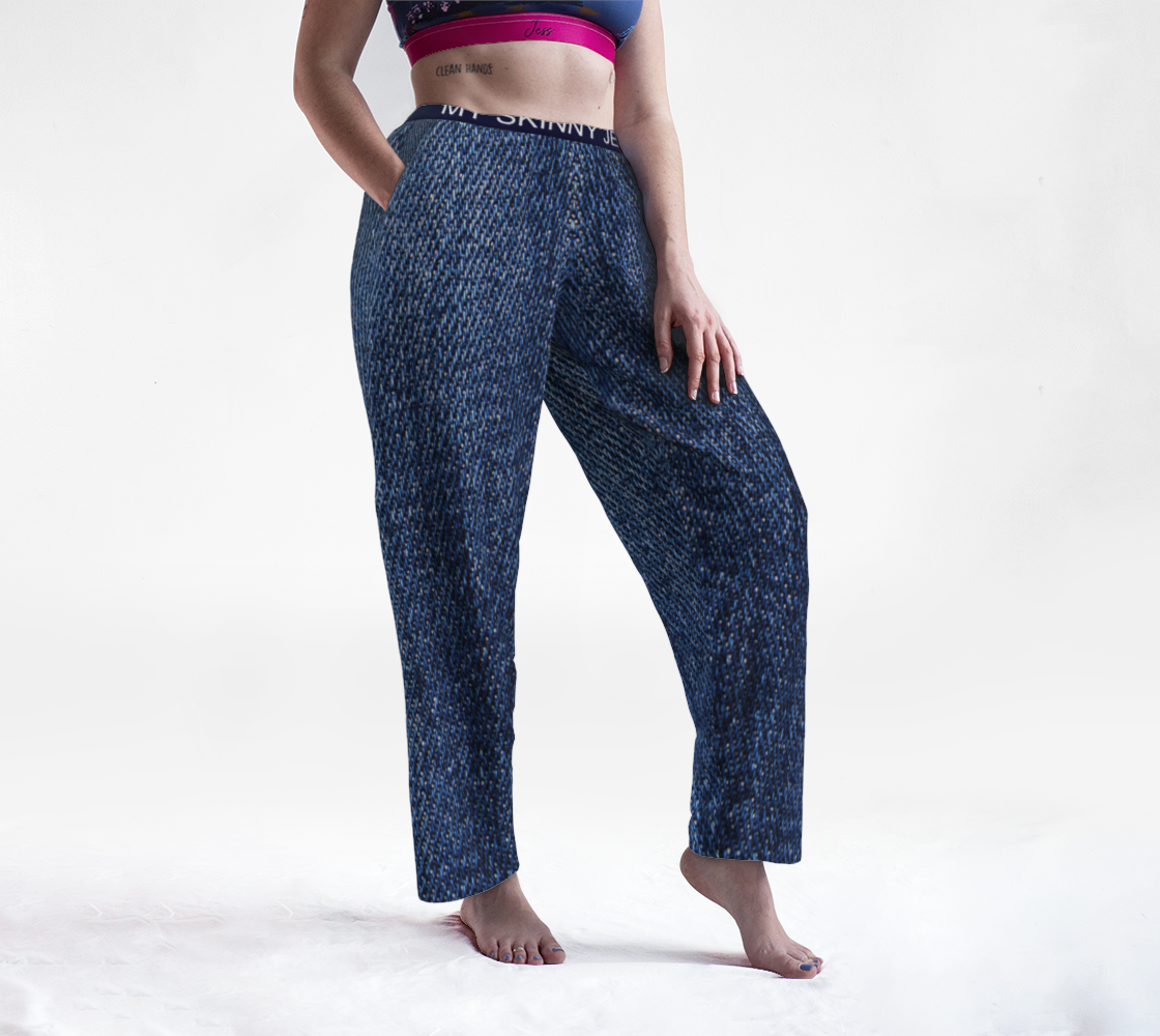 My Skinny Jeans Demin Blue Pattern Lounge Pants preview