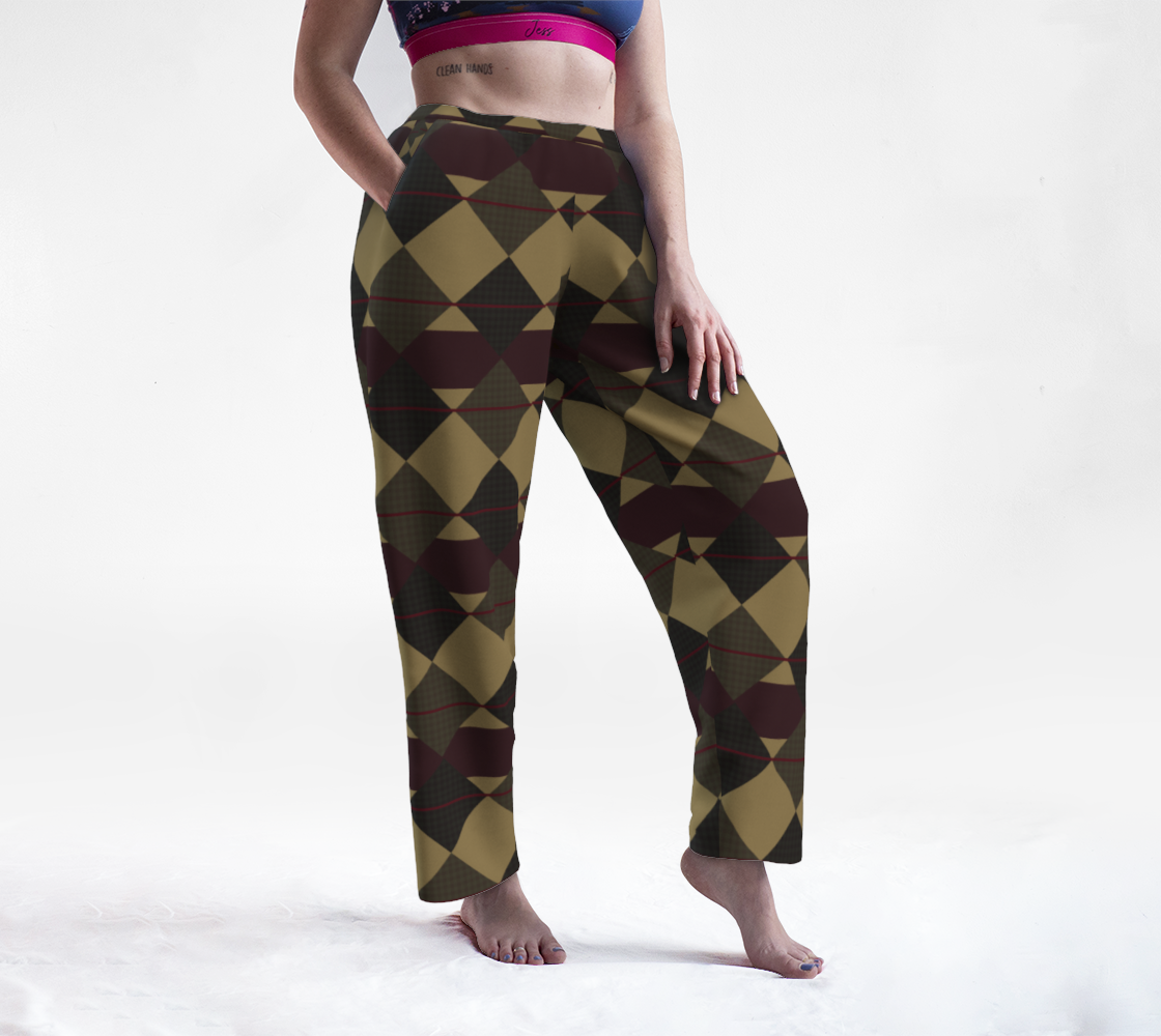 Checkered Brown Plaid Lounge Pants preview