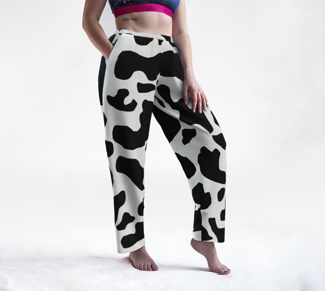 Cow Spots Lounge Pants 3D preview