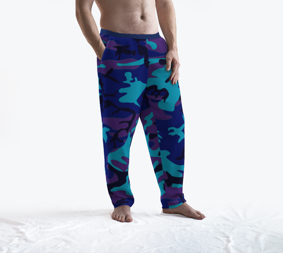 Aperçu de Blue and Purple Camouflage Lounge Pants, AWSSG  #3