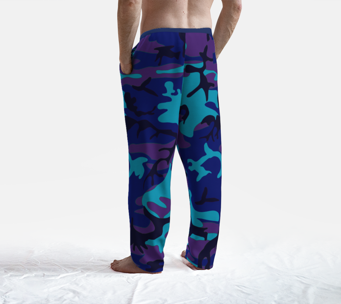 Aperçu de Blue and Purple Camouflage Lounge Pants, AWSSG  #4