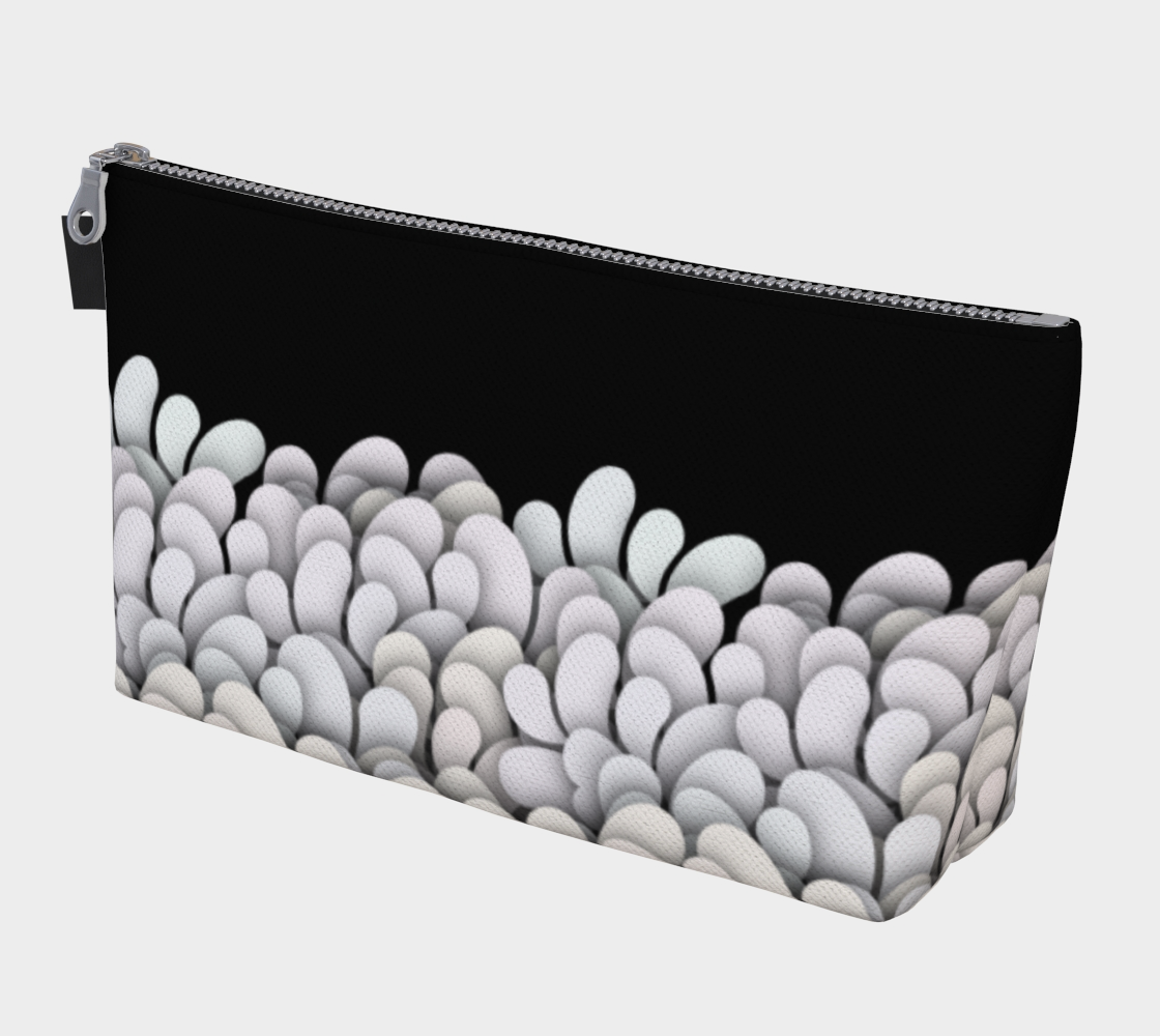 Black and White - Petals Makeup Gear Bag with Pocket preview