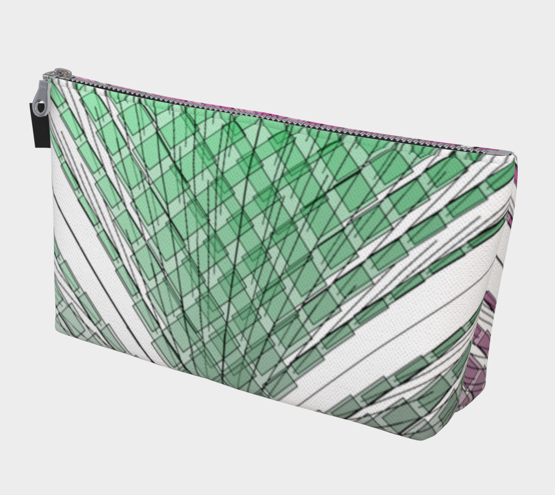 Green Red Ombre Diagonal Flow Makeup Bag preview