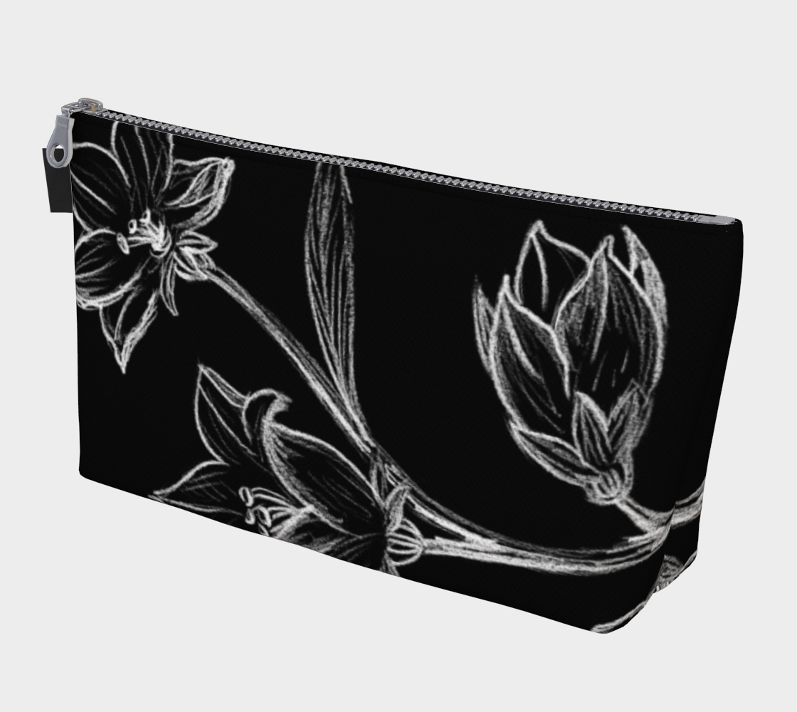 Luxurious flowers white on black make-up case  preview