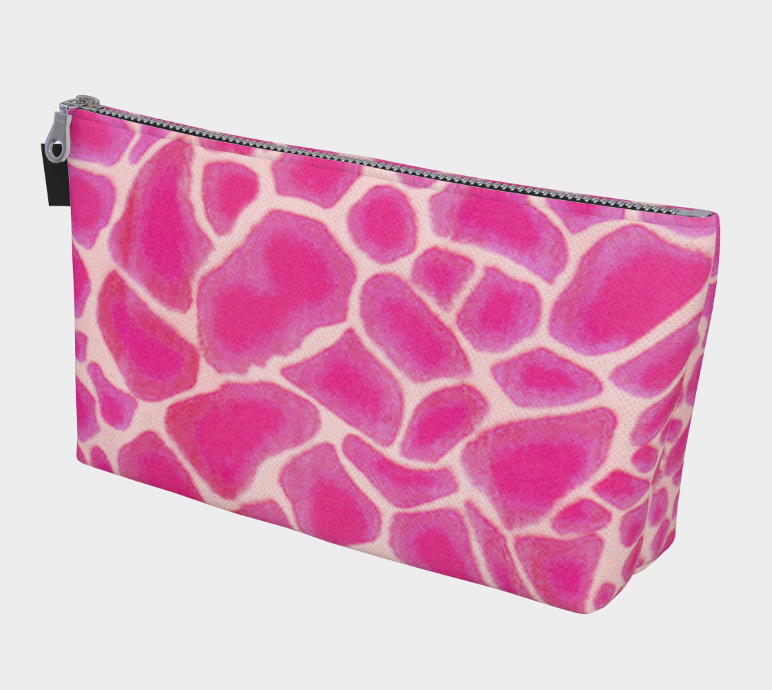 Aperçu de Fuchsia Giraffe Spots Makeup Bag #1