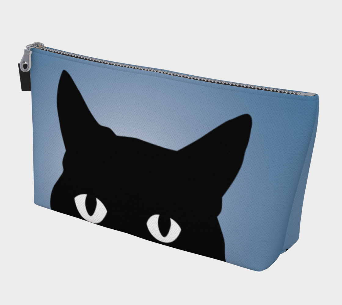 Aperçu de Black Cat on Blue - Makeup Bag