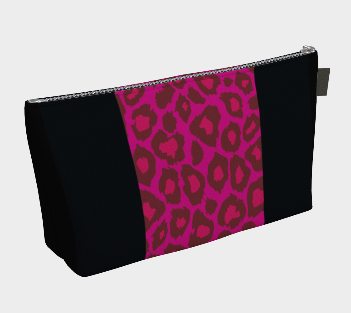 Leopard Makeup Bag Pink + Black preview #2