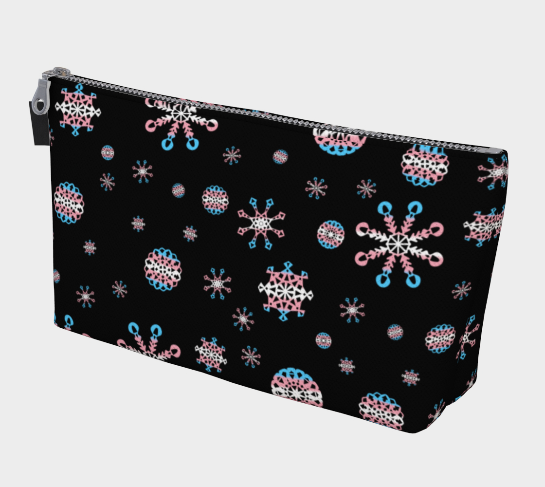 Trans Pride Snowflake Winter Pattern (black bg) preview