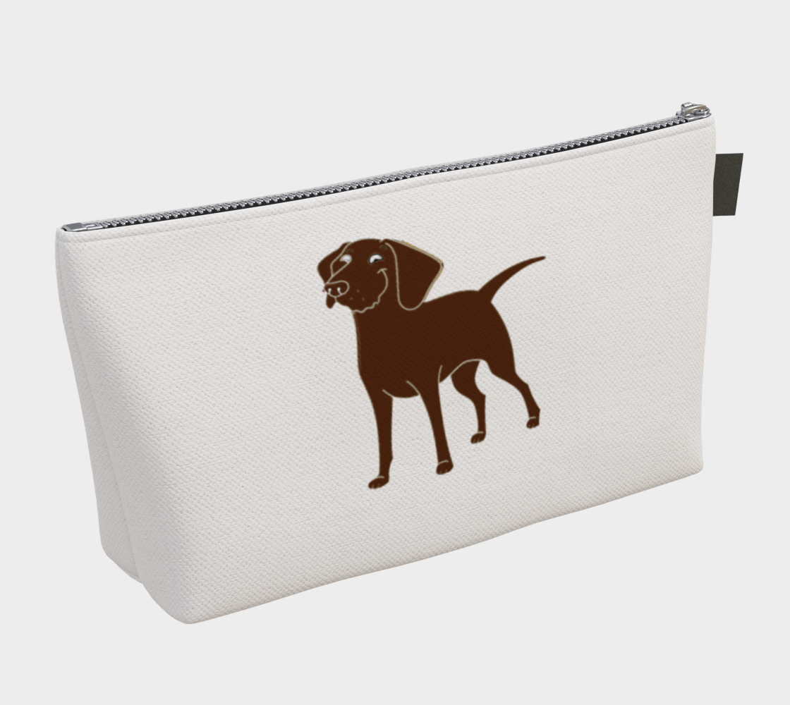 Labrador Retriever chocolate cartoon makeup bag preview #2