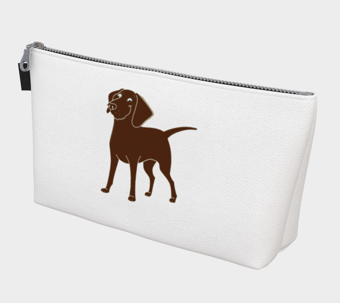 Labrador Retriever chocolate cartoon makeup bag preview #1