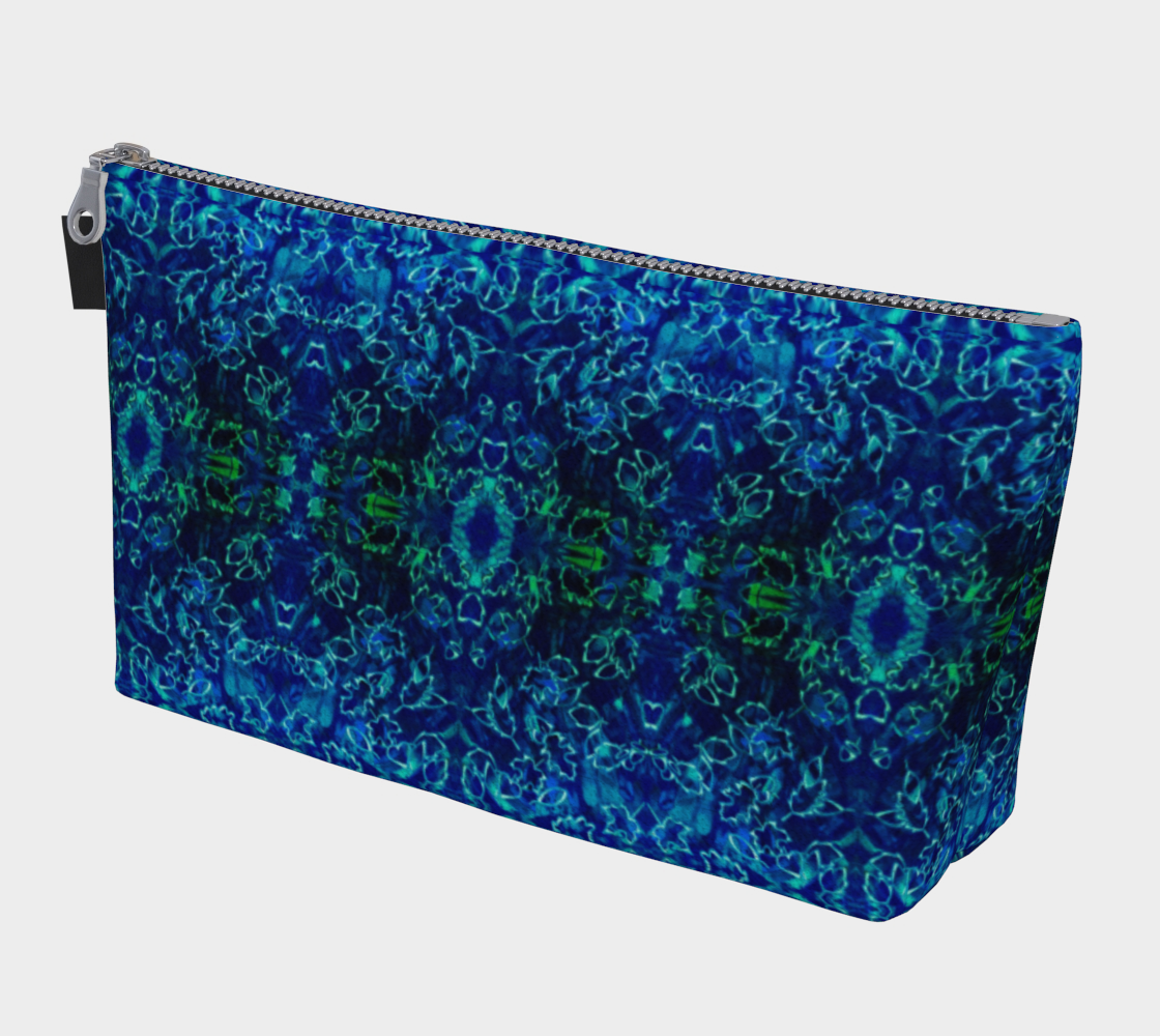 Leaf Blue Lace Makeup Bag 3D preview