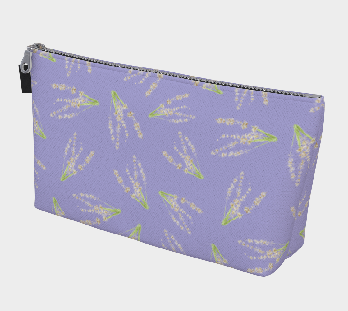 Makeup Bag * Abstract Floral Travel Pouch * Flowered Cosmetics Bag * Purple Lavender Watercolor Impressions  Design preview