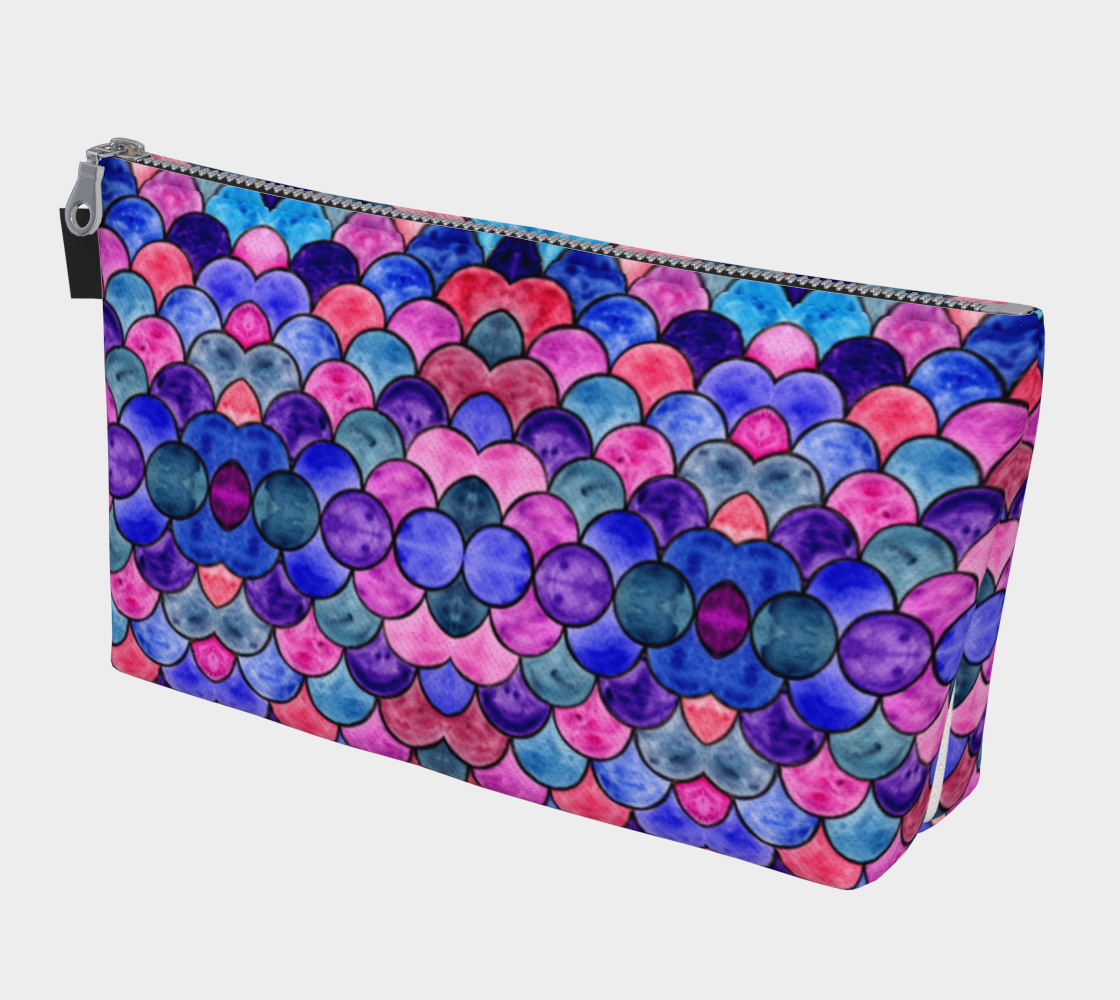 Blue and Purple Scales Pattern Makeup Bag preview