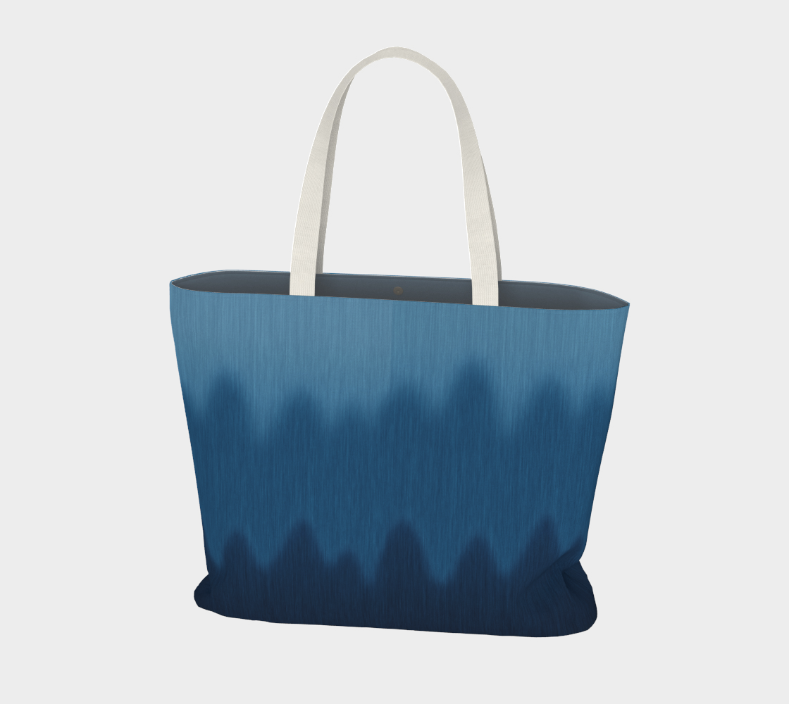 Aperçu de Ombre Blue Wave Faux Graphic Denim Print #1