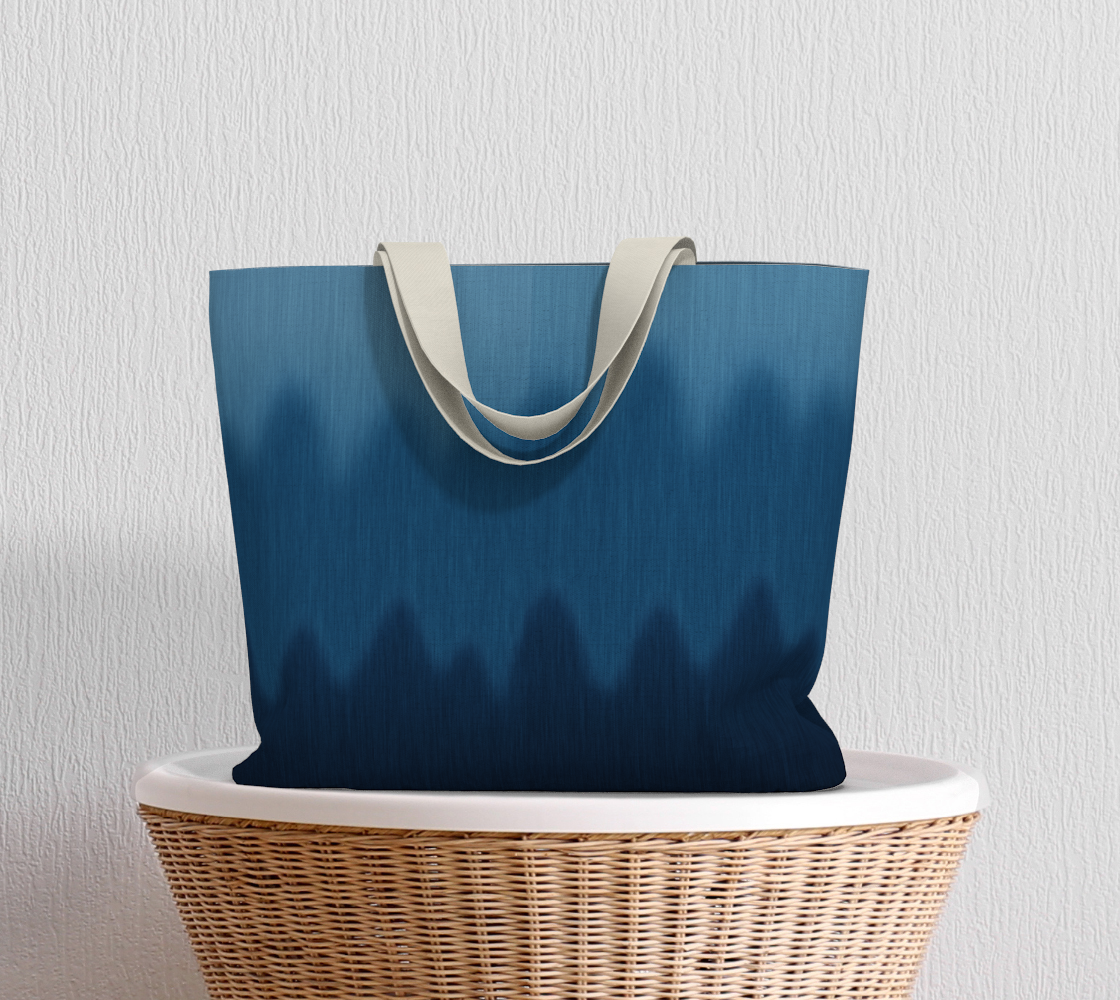 Aperçu de Ombre Blue Wave Faux Graphic Denim Print #5