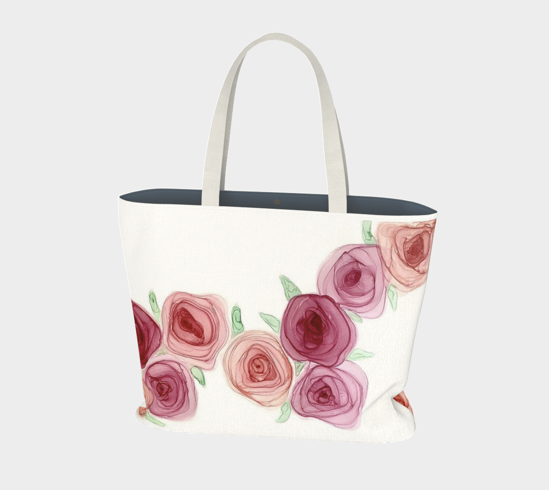 Large Tote Bag Rosy Red Roses Collection preview