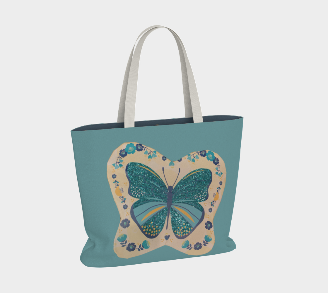 Large Tote Bag Butterfly Love Collection thumbnail #3
