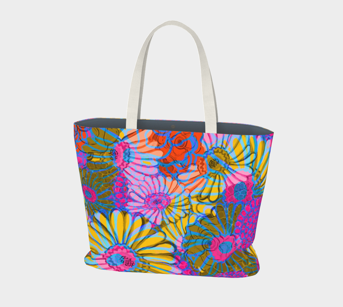 Funky Floral Large Tote Bag preview