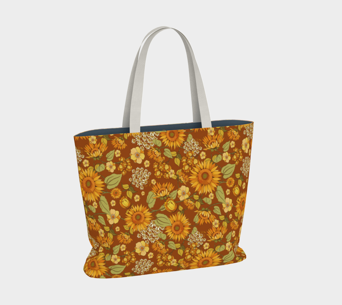 70s Sunflower vintage tote bag preview #2