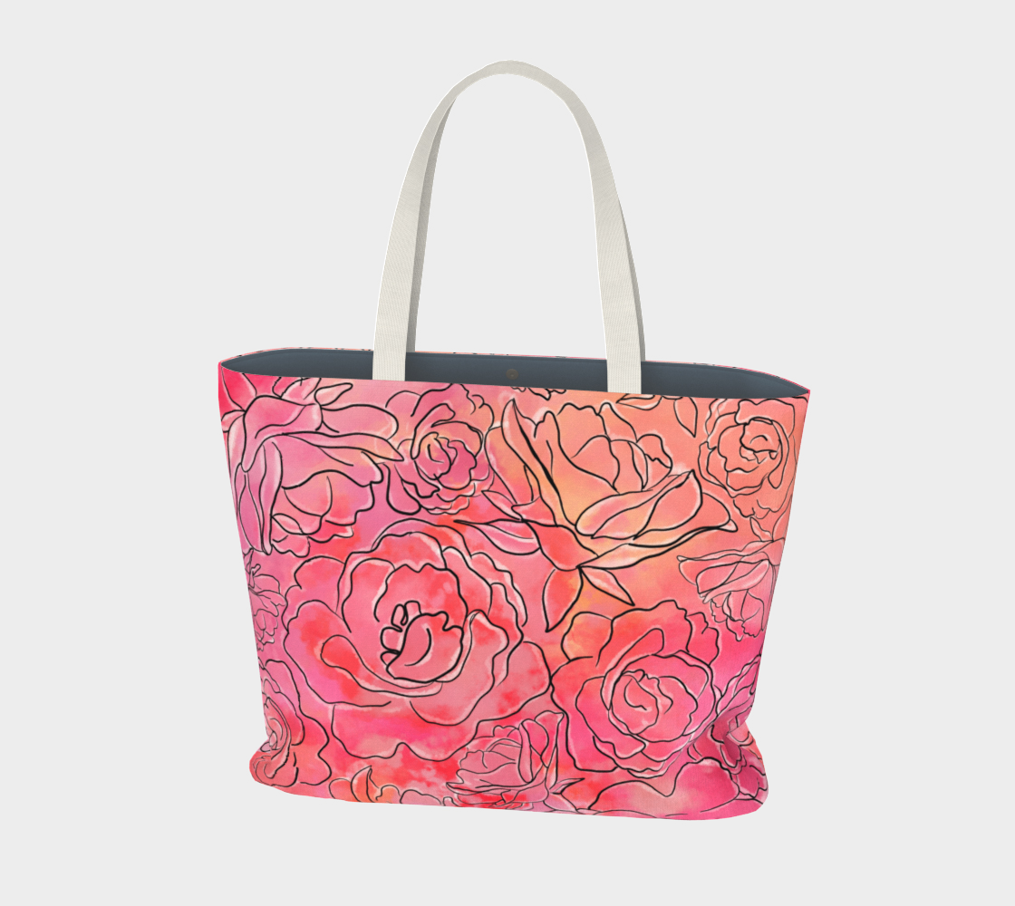 Sunset Florals Large Tote Bag preview