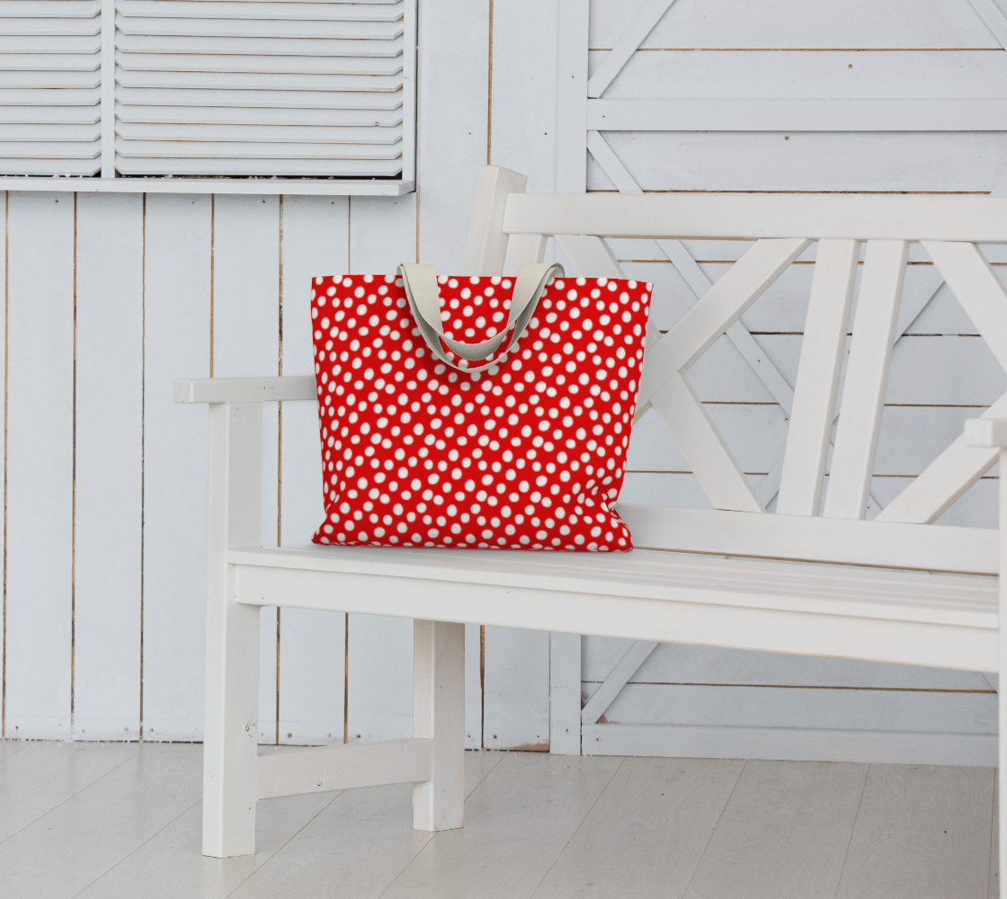 All About the Dots Market Tote - Red Miniature #7