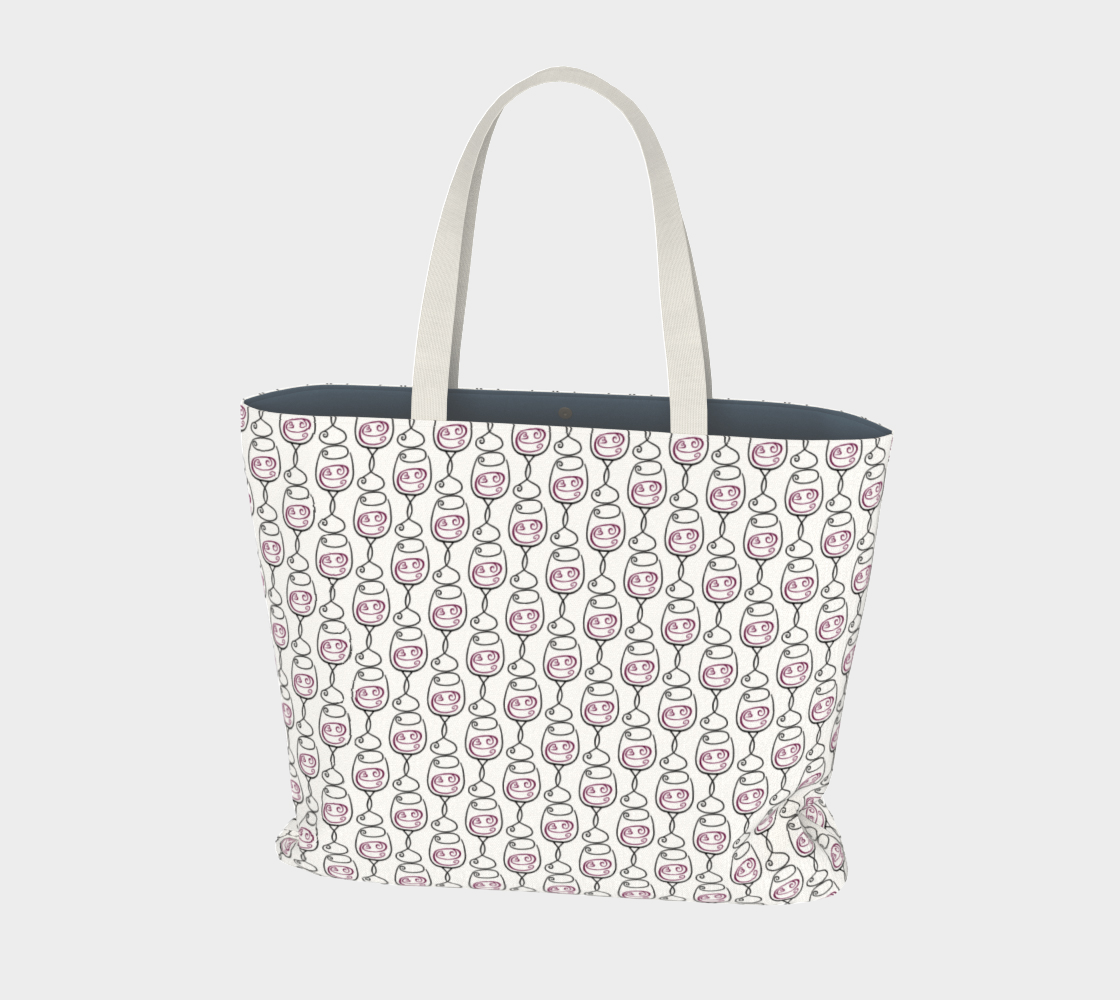 Aperçu de Wine is Always a Good Idea Patterned Market Tote #1