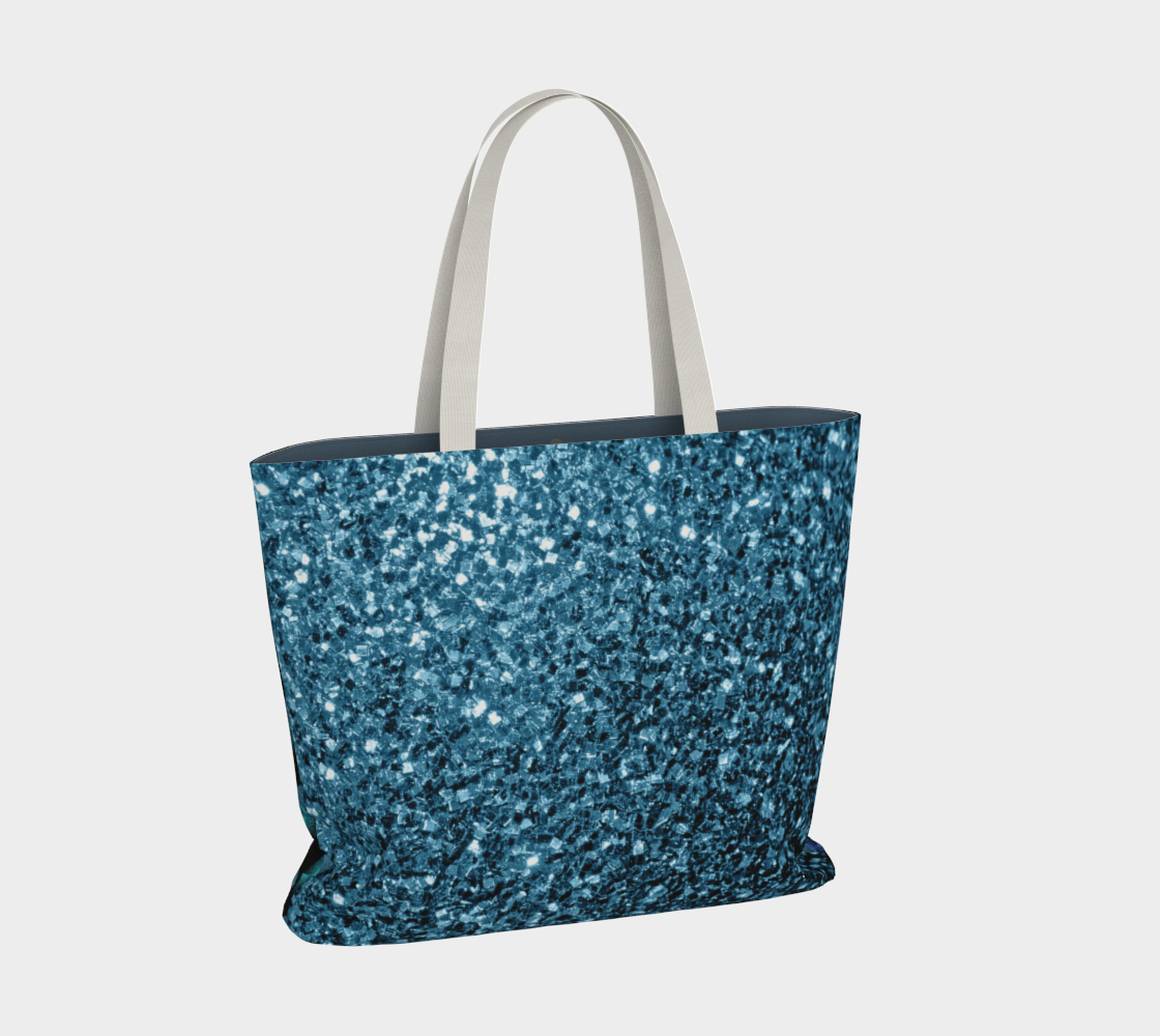 Aperçu de Aqua blue sparkles diamond geometric pattern on black #2